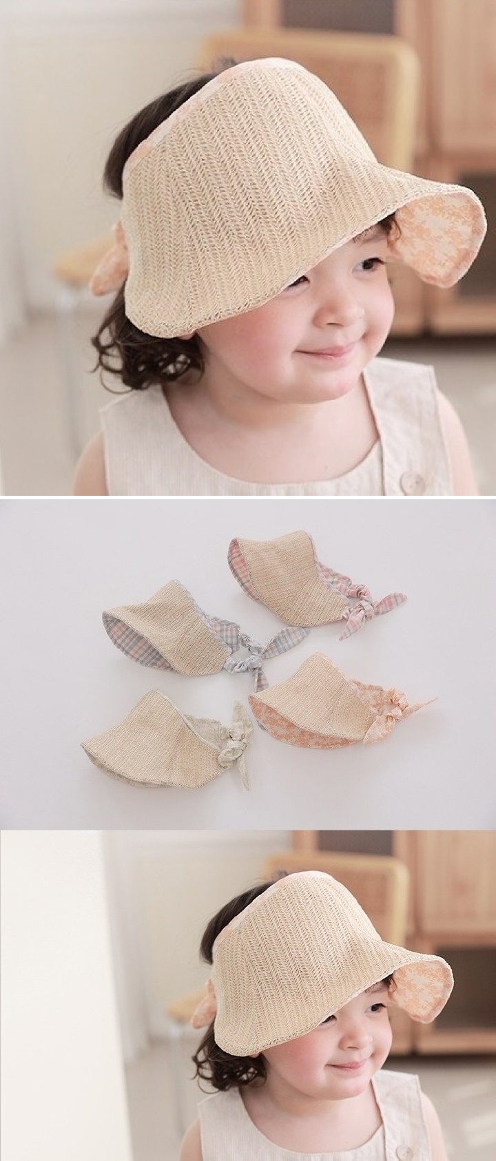 Apple Cat - Korean Children Fashion - #Kfashion4kids - Bell Reversible Straw Sun Cap