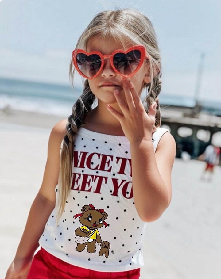 Apple Smile - Korean Children Fashion - #designkidswear - NICE Sleeveless Top