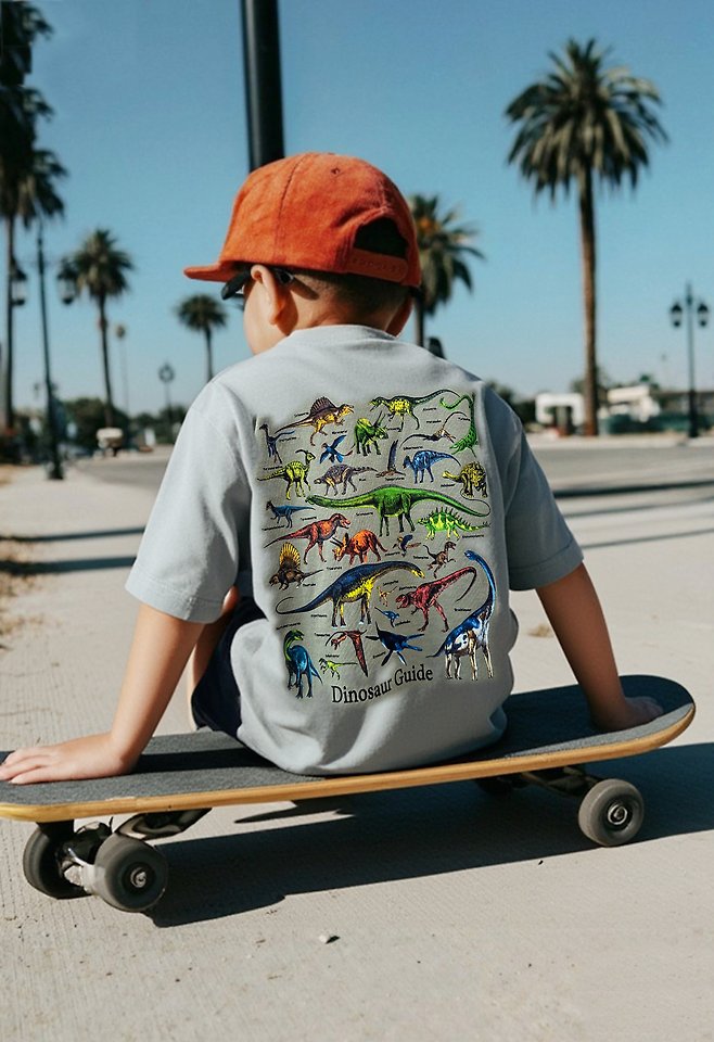 Apple Smile - Korean Children Fashion - #kidsshorts - Dinosaur Tee - 7