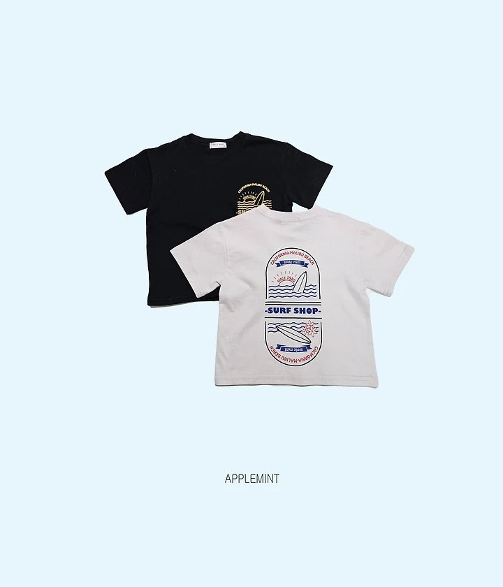Applemint - Korean Children Fashion - #childofig - Surfer Front Back Print Tee - 2