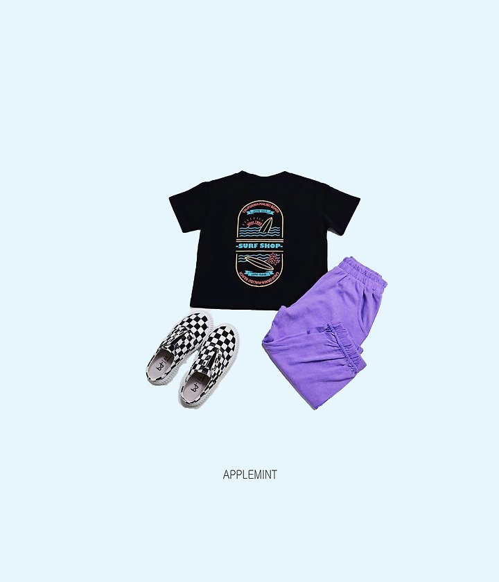 Applemint - Korean Children Fashion - #designkidswear - Surfer Front Back Print Tee - 5