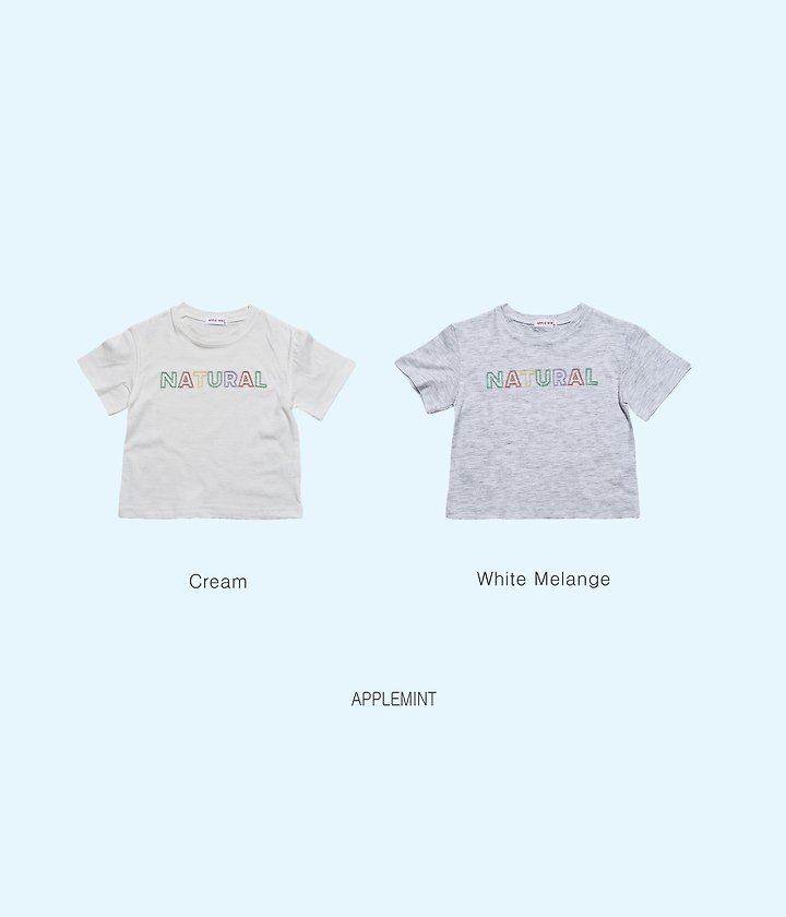 Applemint - Korean Children Fashion - #designkidswear - Natural Embroidered Tee - 2