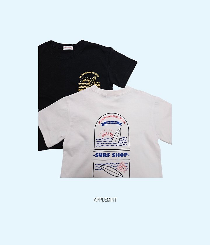 Applemint - Korean Children Fashion - #discoveringself - Surfer Front Back Print Tee - 6