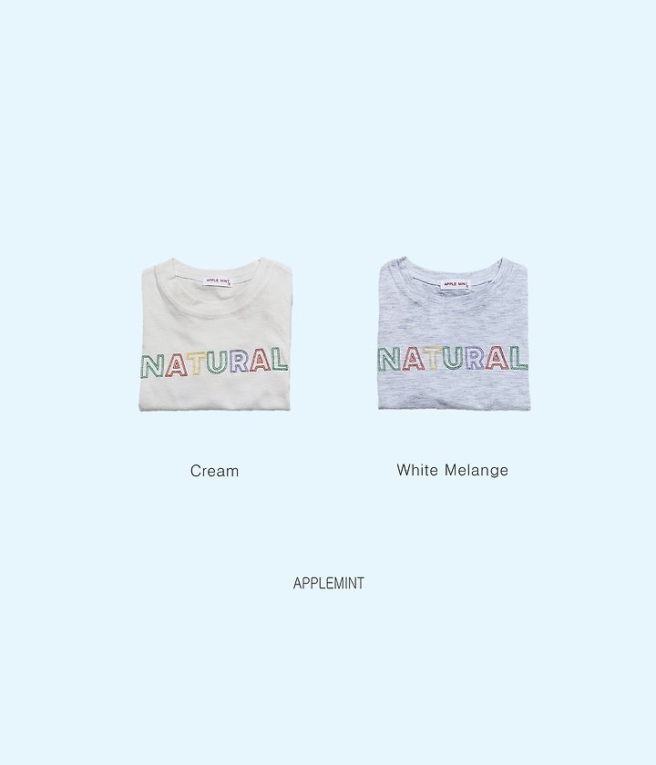 Applemint - Korean Children Fashion - #discoveringself - Natural Embroidered Tee - 3