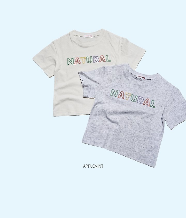 Applemint - Korean Children Fashion - #discoveringself - Natural Embroidered Tee - 4