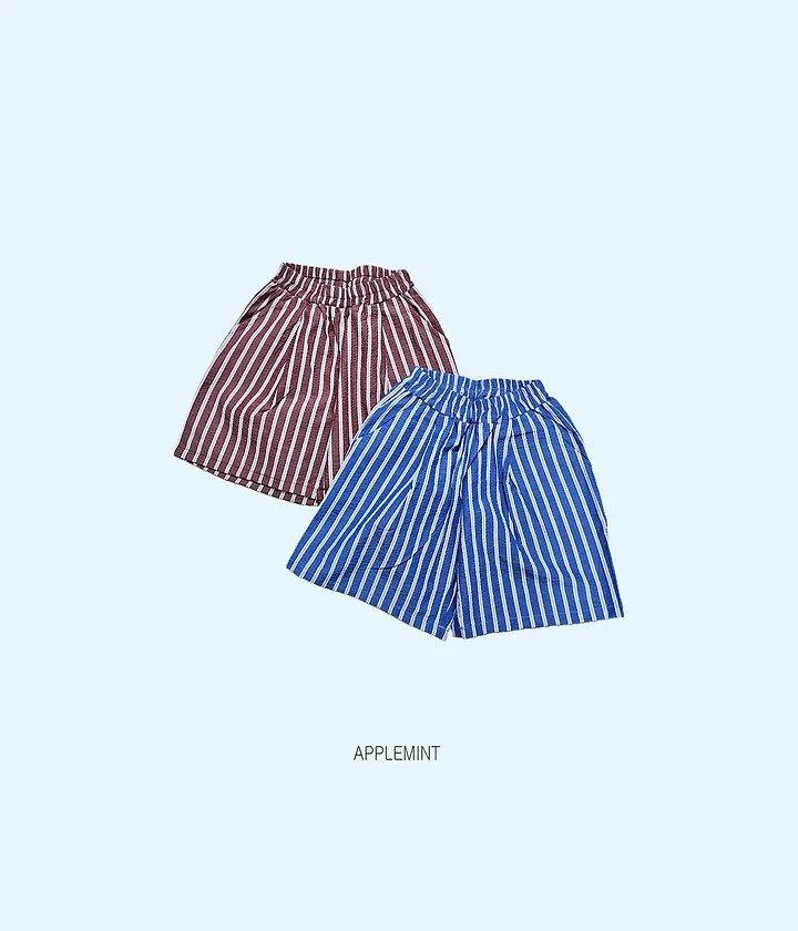 Applemint - Korean Children Fashion - #kidsshorts - Stripe Pants
