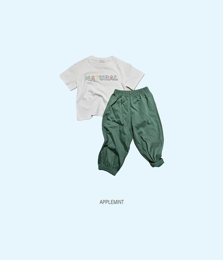 Applemint - Korean Children Fashion - #kidsshorts - Natural Embroidered Tee - 5