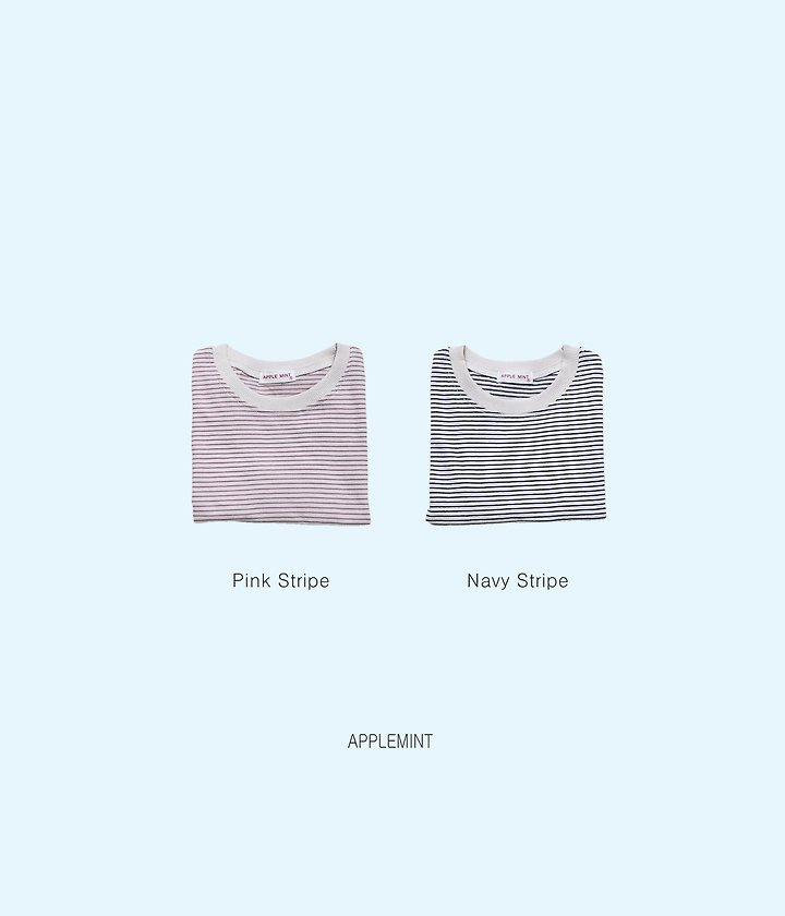 Applemint - Korean Children Fashion - #prettylittlegirls - Thin Stripe Short Sleeve Tee - 9