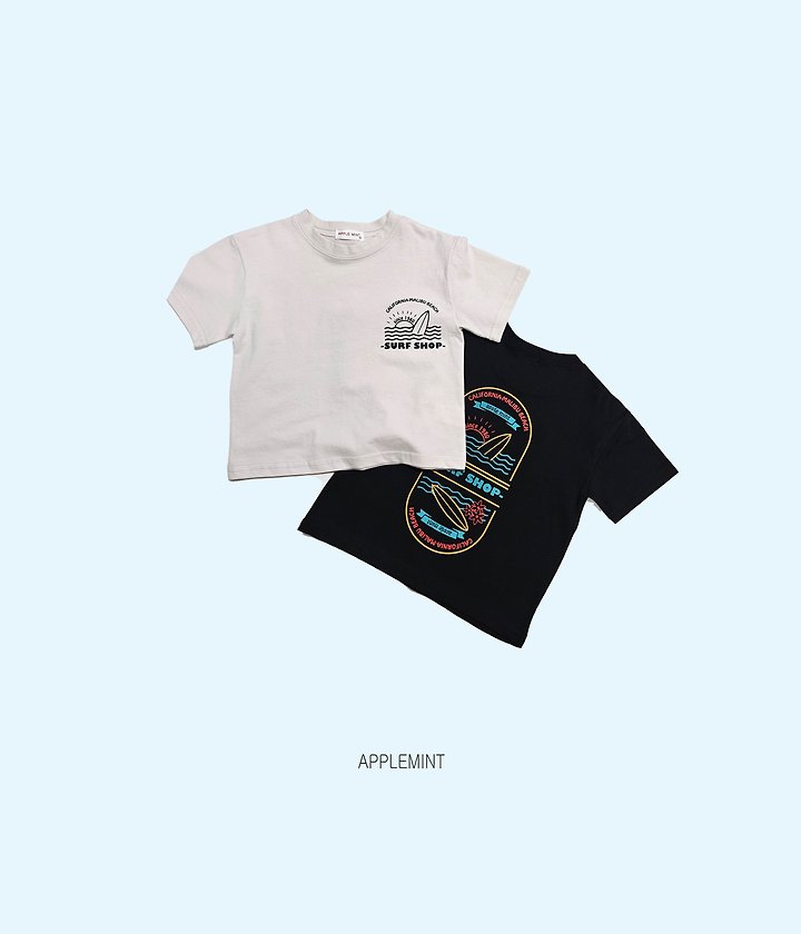 Applemint - Korean Children Fashion - #prettylittlegirls - Surfer Front Back Print Tee