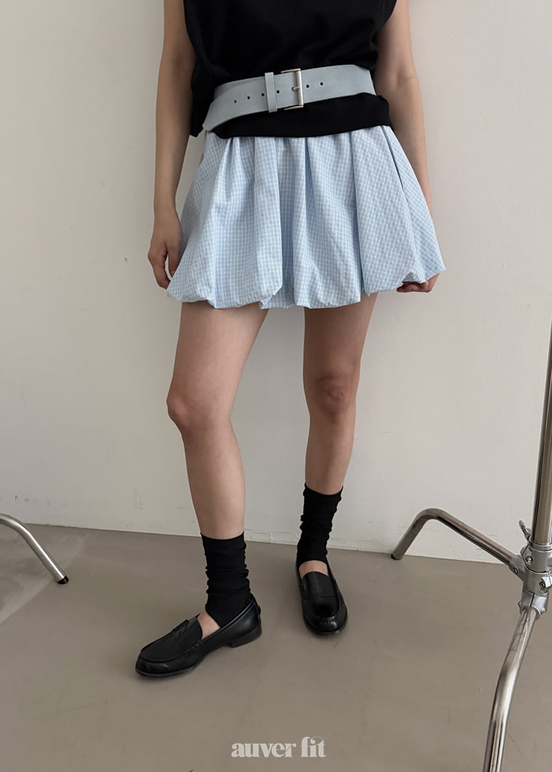 Auver_Fit - Korean Women Fashion - #momslook - Checked Pumpkin Mini Skirt