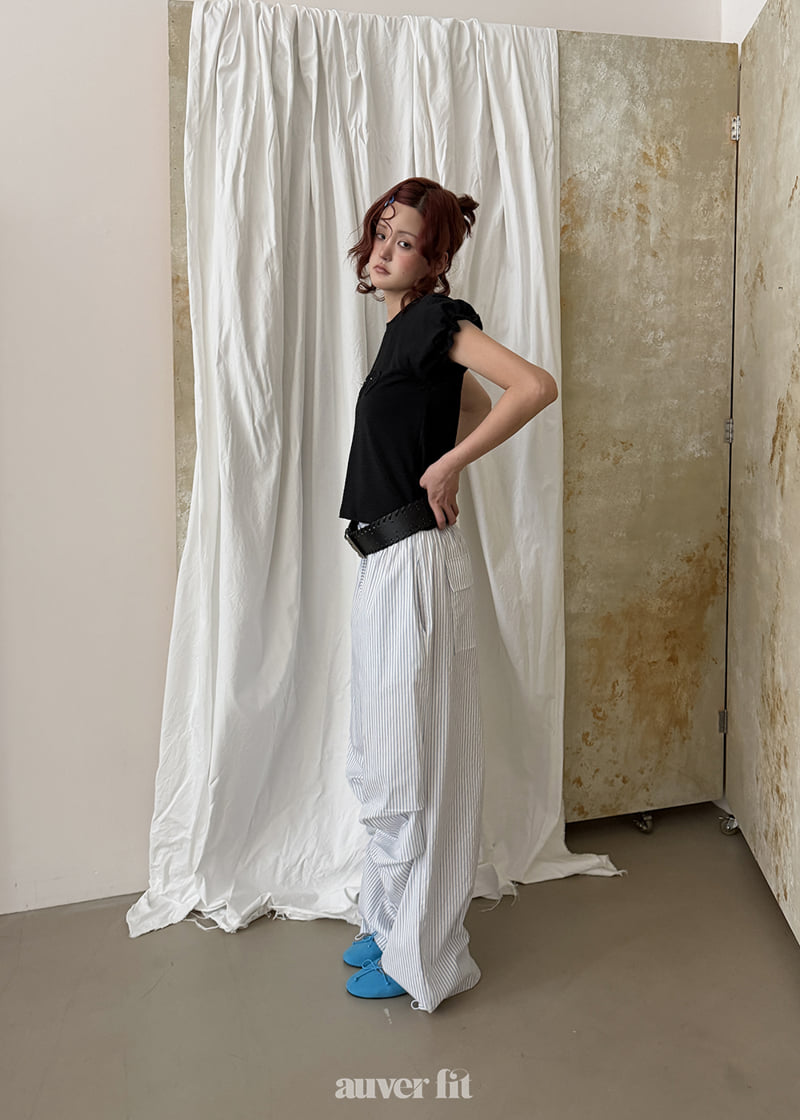 Auver_Fit - Korean Women Fashion - #momslook - Striped Breeze Pants - 2