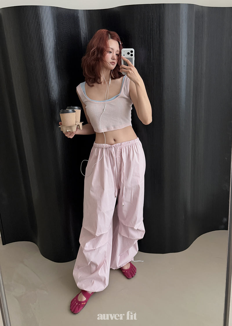 Auver_Fit - Korean Women Fashion - #momslook - Striped Breeze Pants - 6
