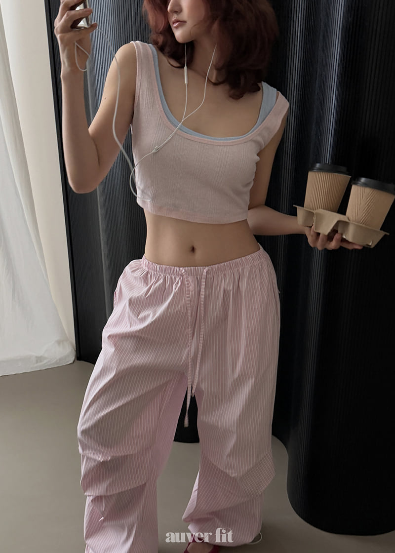 Auver_Fit - Korean Women Fashion - #momslook - Striped Breeze Pants - 8