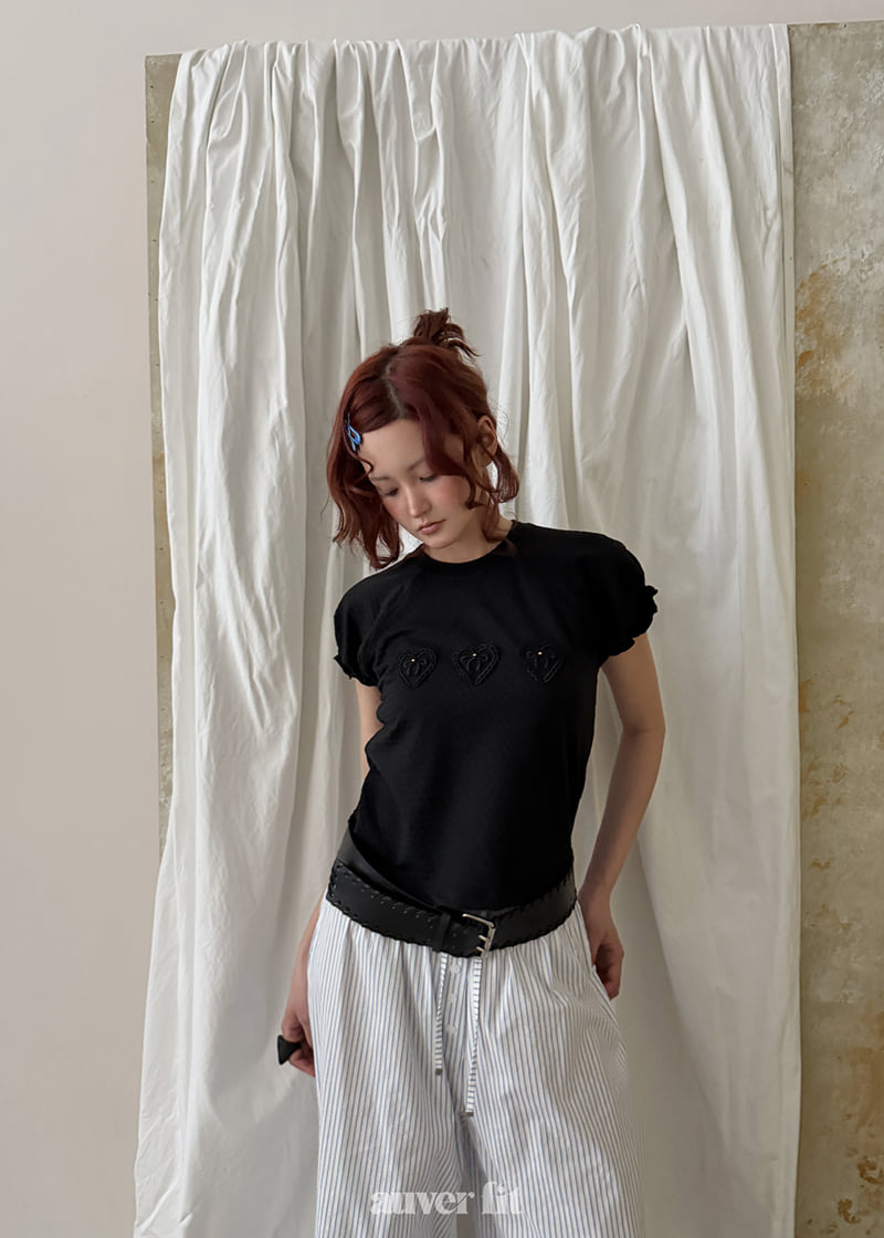 Auver_Fit - Korean Women Fashion - #momslook - Flower Heart Tee - 7