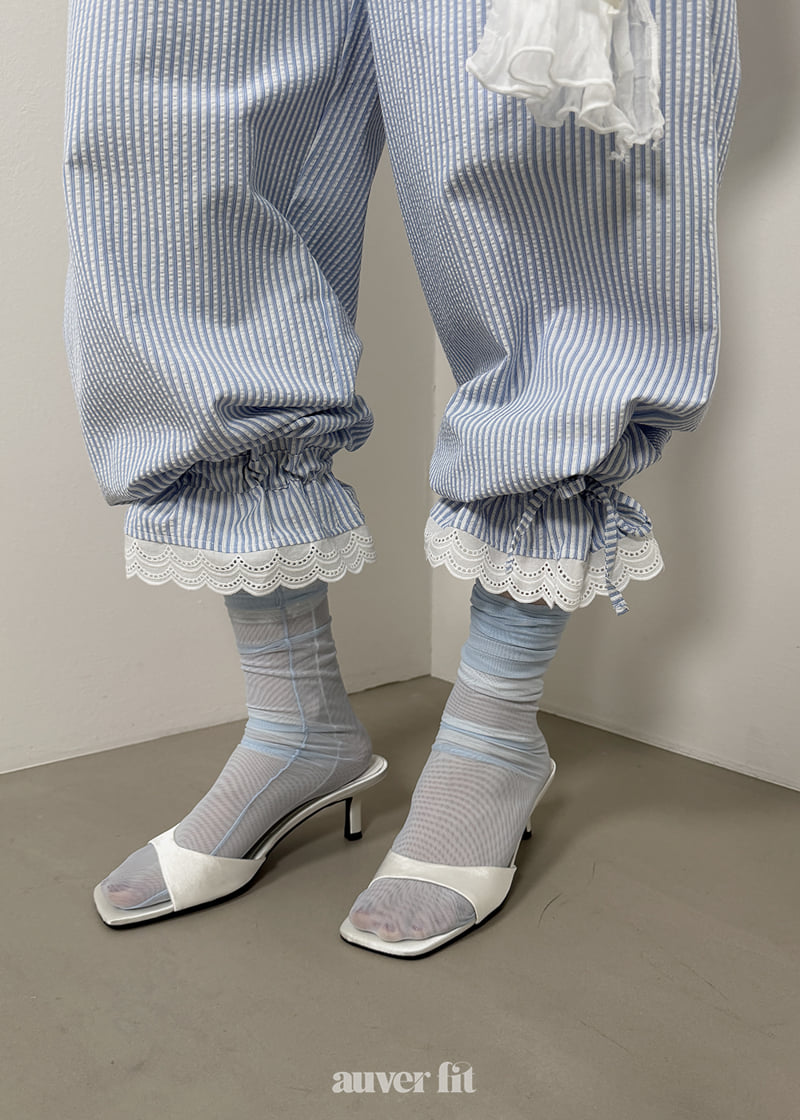 Auver_Fit - Korean Women Fashion - #momslook - Pajama Frill Pants - 3