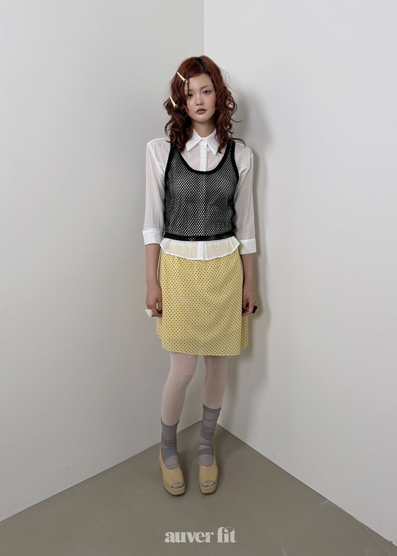 Auver_Fit - Korean Women Fashion - #momslook - Net Crop Sleeveless Top - 11