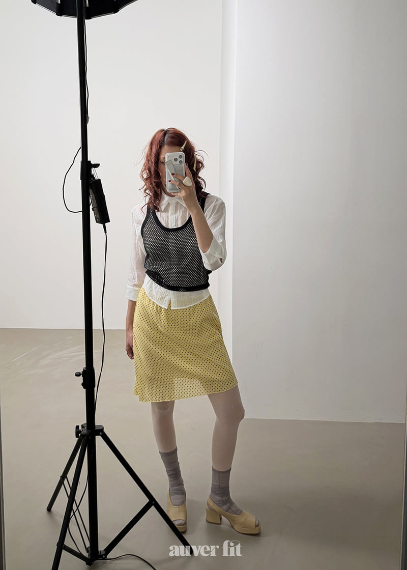 Auver_Fit - Korean Women Fashion - #momslook - Net Crop Sleeveless Top - 5