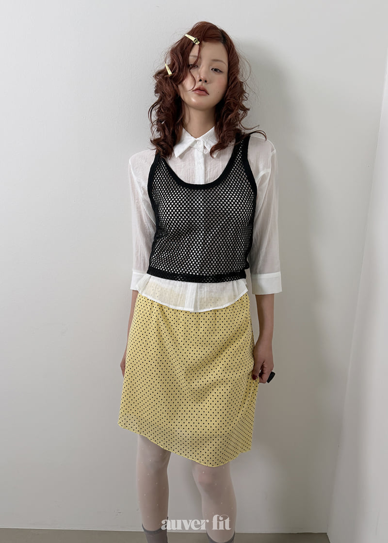 Auver_Fit - Korean Women Fashion - #momslook - Net Crop Sleeveless Top - 7
