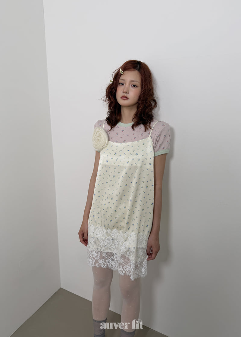 Auver_Fit - Korean Women Fashion - #momslook - Rose Lace One-piece - 2