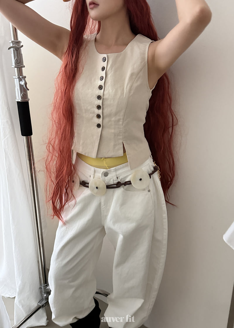 Auver_Fit - Korean Women Fashion - #momslook - Linen Asymmetrical Vest - 10