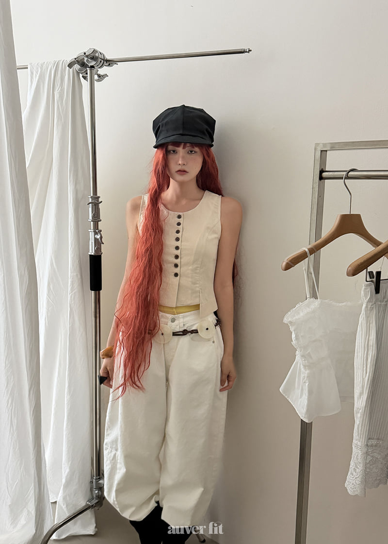 Auver_Fit - Korean Women Fashion - #momslook - Linen Asymmetrical Vest - 11