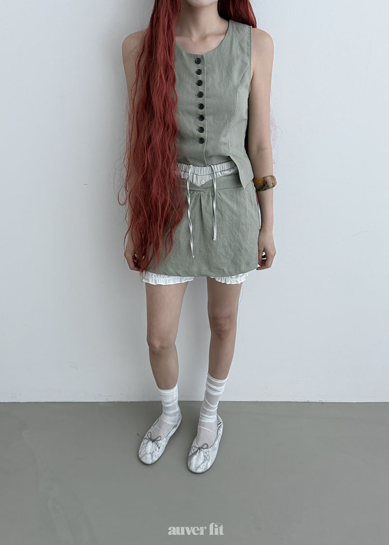Auver_Fit - Korean Women Fashion - #womensfashion - Linen Asymmetrical Vest - 4