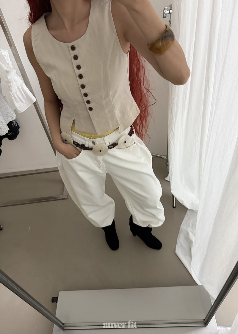 Auver_Fit - Korean Women Fashion - #momslook - Linen Asymmetrical Vest - 6