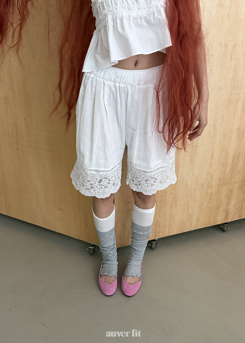 Auver_Fit - Korean Women Fashion - #momslook - Lace Pajama Shorts - 6