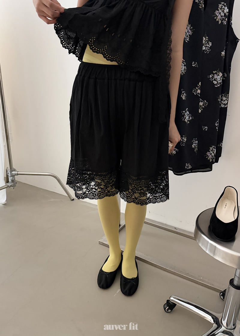 Auver_Fit - Korean Women Fashion - #momslook - Lace Pajama Shorts - 8