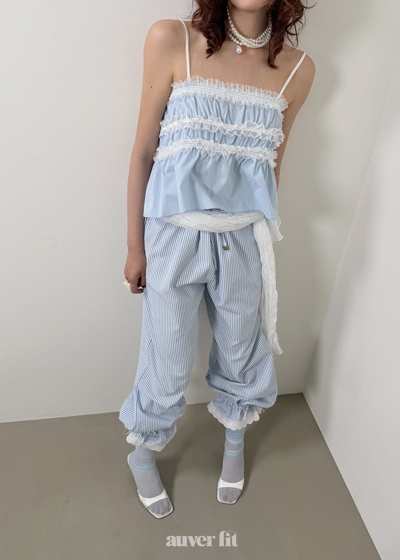 Auver_Fit - Korean Women Fashion - #momslook - Pajama Slip Sleeveless Top - 5