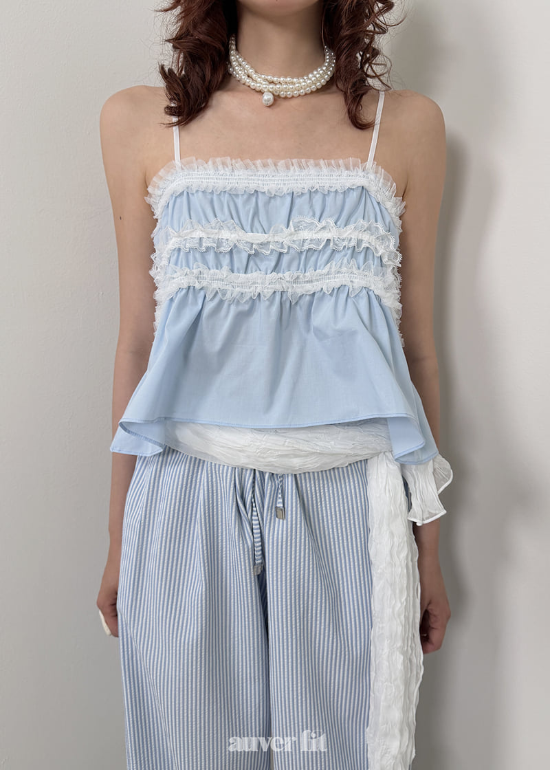 Auver_Fit - Korean Women Fashion - #momslook - Pajama Slip Sleeveless Top - 7