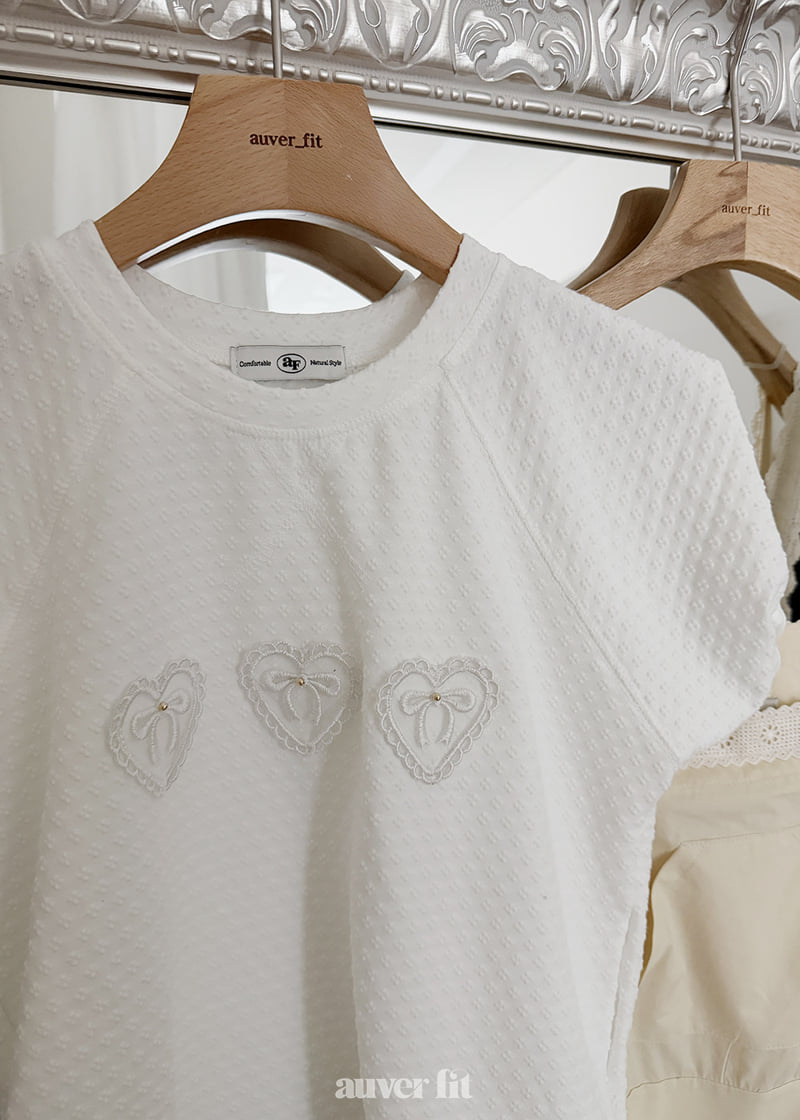 Auver_Fit - Korean Women Fashion - #pursuepretty - Flower Heart Tee - 12