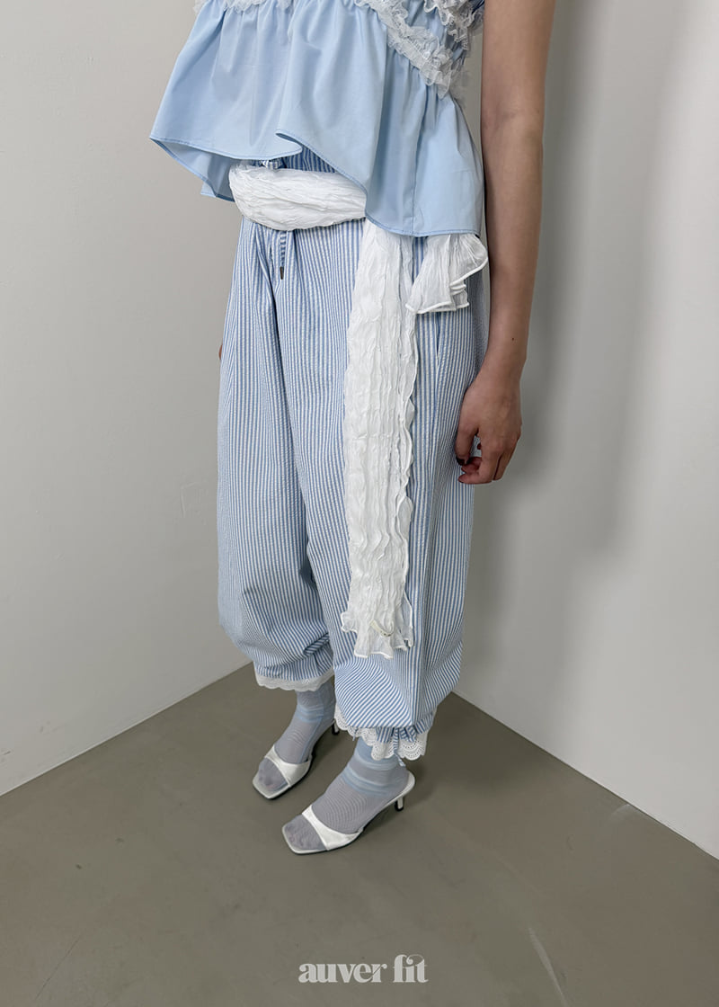 Auver_Fit - Korean Women Fashion - #thatsdarling - Pajama Frill Pants