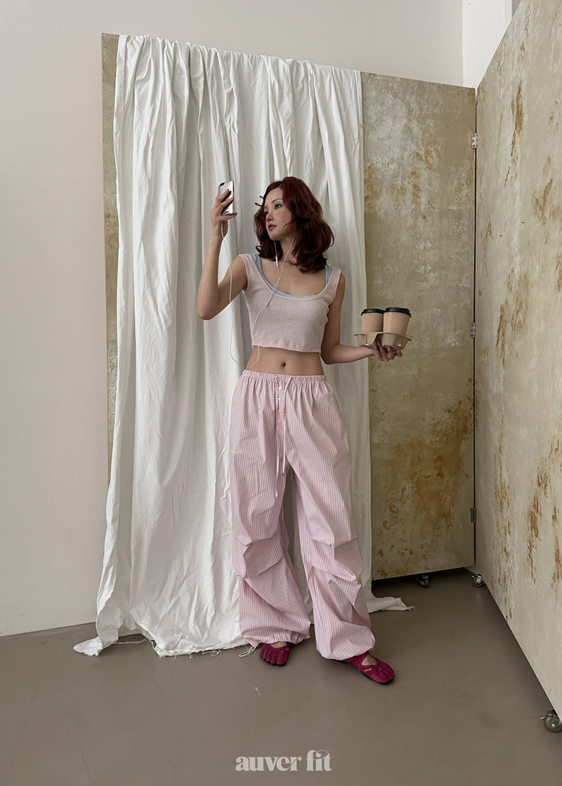 Auver_Fit - Korean Women Fashion - #womensfashion - Striped Breeze Pants - 11
