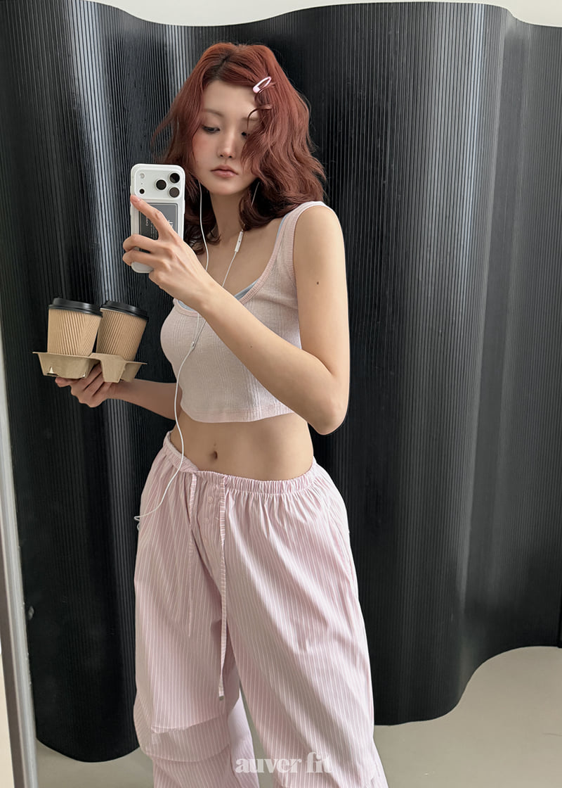 Auver_Fit - Korean Women Fashion - #womensfashion - Striped Breeze Pants - 5
