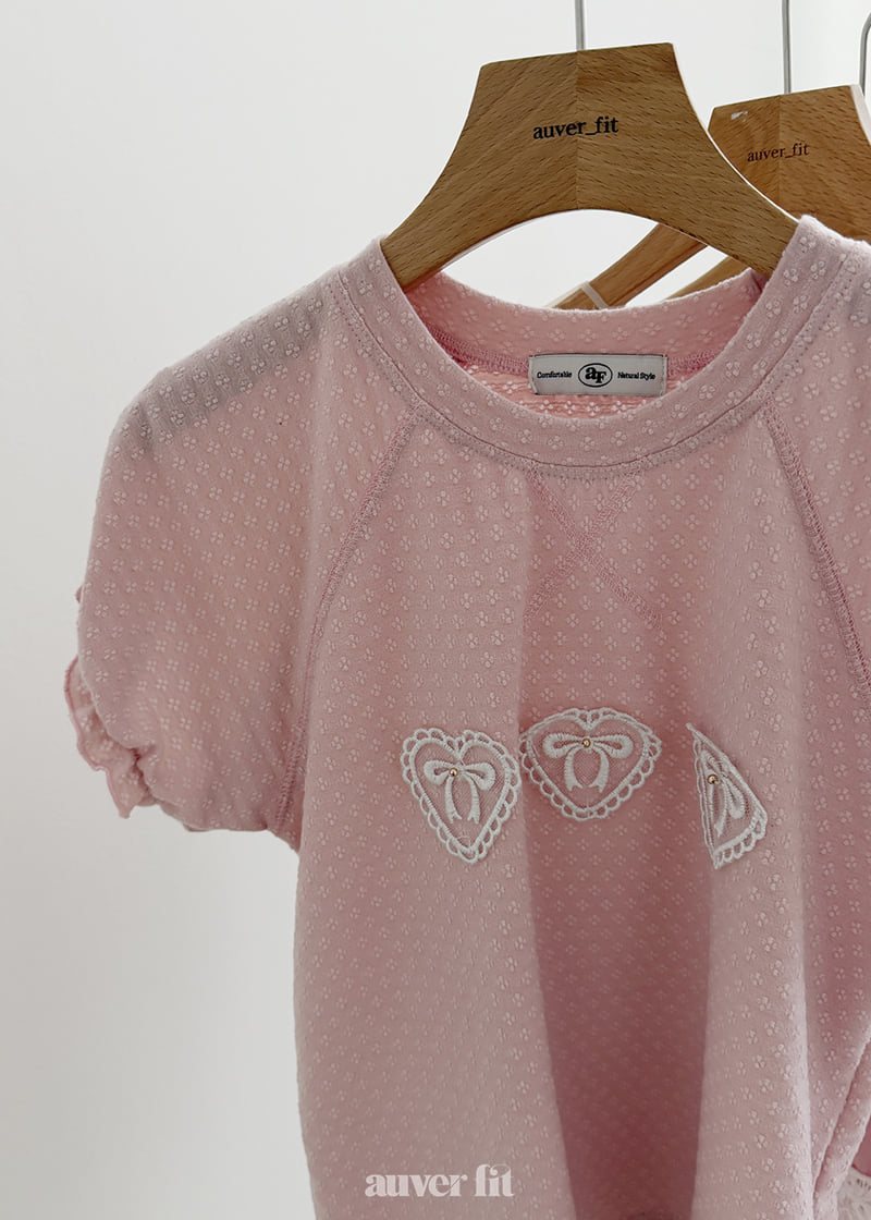 Auver_Fit - Korean Women Fashion - #womensfashion - Flower Heart Tee - 9