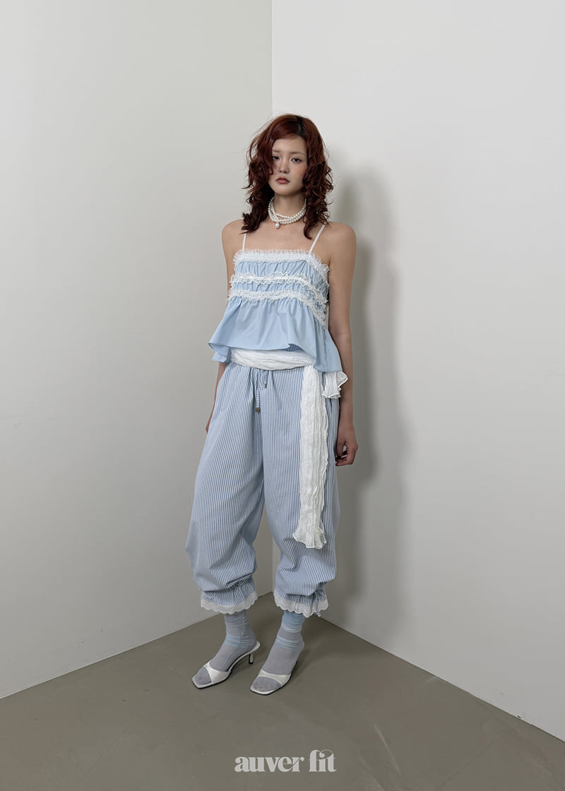 Auver_Fit - Korean Women Fashion - #momslook - Pajama Frill Pants - 4