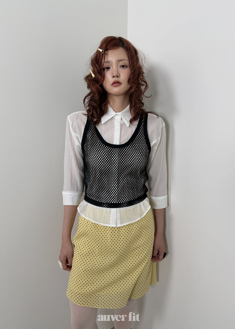 Auver_Fit - Korean Women Fashion - #womensfashion - Net Crop Sleeveless Top - 10