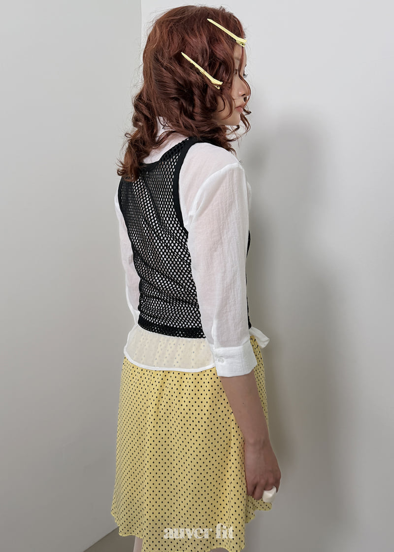 Auver_Fit - Korean Women Fashion - #womensfashion - Net Crop Sleeveless Top - 8