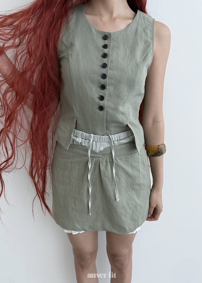 Auver_Fit - Korean Women Fashion - #womensfashion - Linen Asymmetrical Vest
