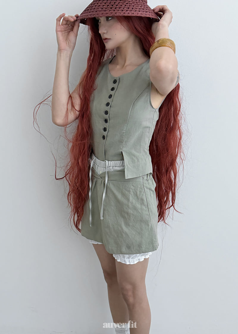 Auver_Fit - Korean Women Fashion - #womensfashion - Linen Asymmetrical Vest - 3