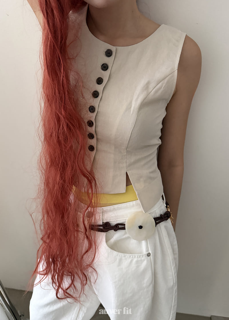 Auver_Fit - Korean Women Fashion - #womensfashion - Linen Asymmetrical Vest - 7