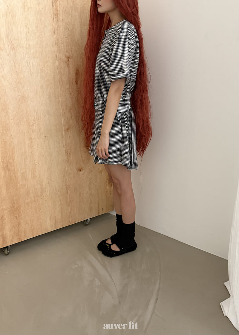 Auver_Fit - Korean Women Fashion - #womensfashion - Check Shorts Jumpsuit - 6