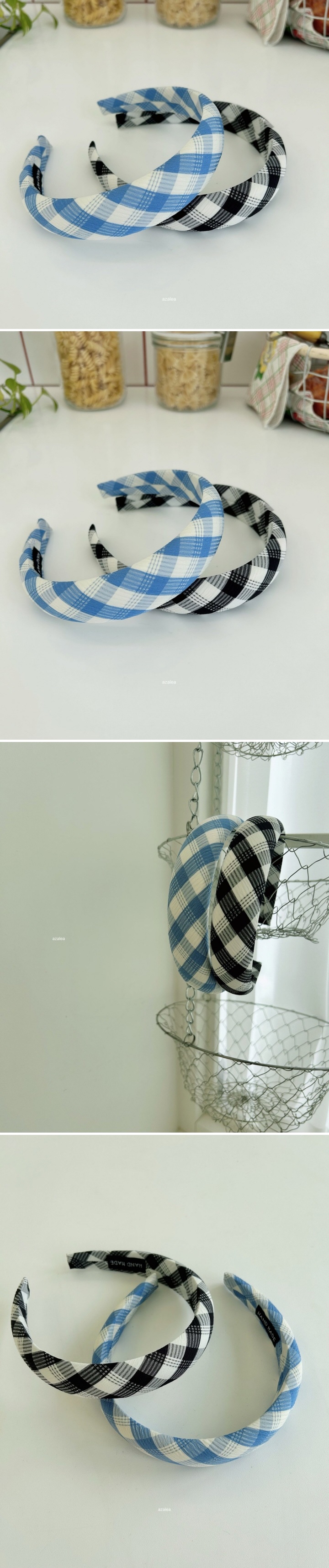 Azalea - Korean Children Fashion - #Kfashion4kids - Blue Check Hairband - 2