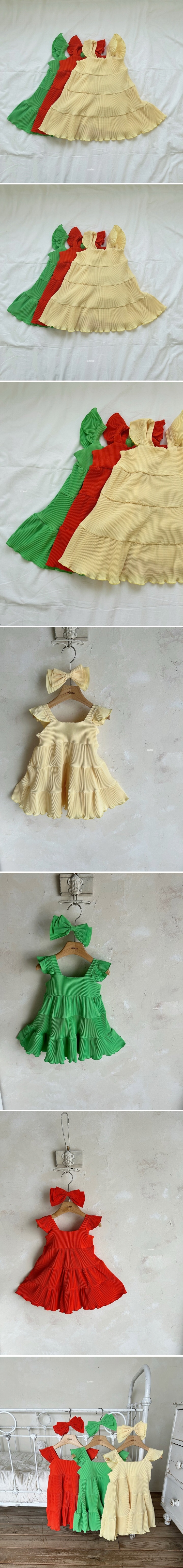 Azalea - Korean Children Fashion - #designkidswear - Vivid Pleated One-piece - 2