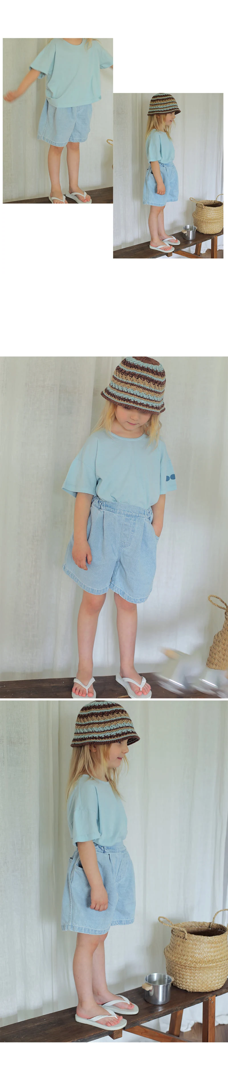 Bien A Bien - Korean Children Fashion - #kidsshorts - Lac Denim Pants - 3