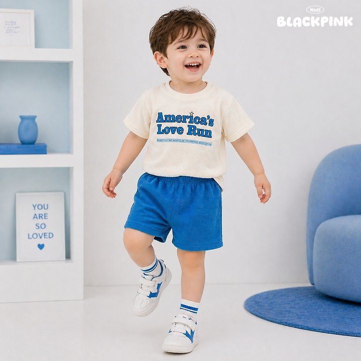 Black Pink - Korean Children Fashion - #Kfashion4kids - Love Run Terry Set-Up - 12