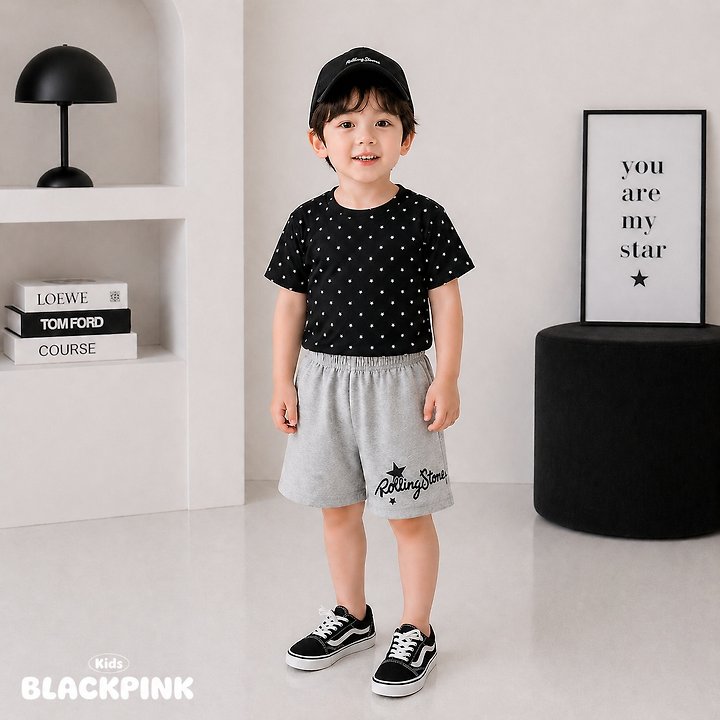 Black Pink - Korean Children Fashion - #Kfashion4kids - Little Star Set-Up - 7
