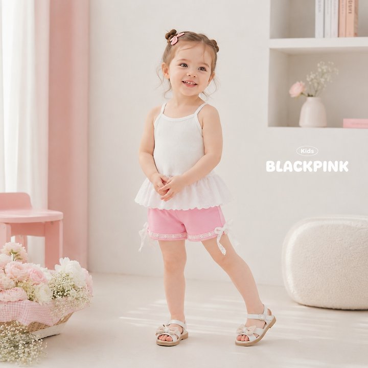 Black Pink - Korean Children Fashion - #Kfashion4kids - Layered Lace Sleeveless Top - 2