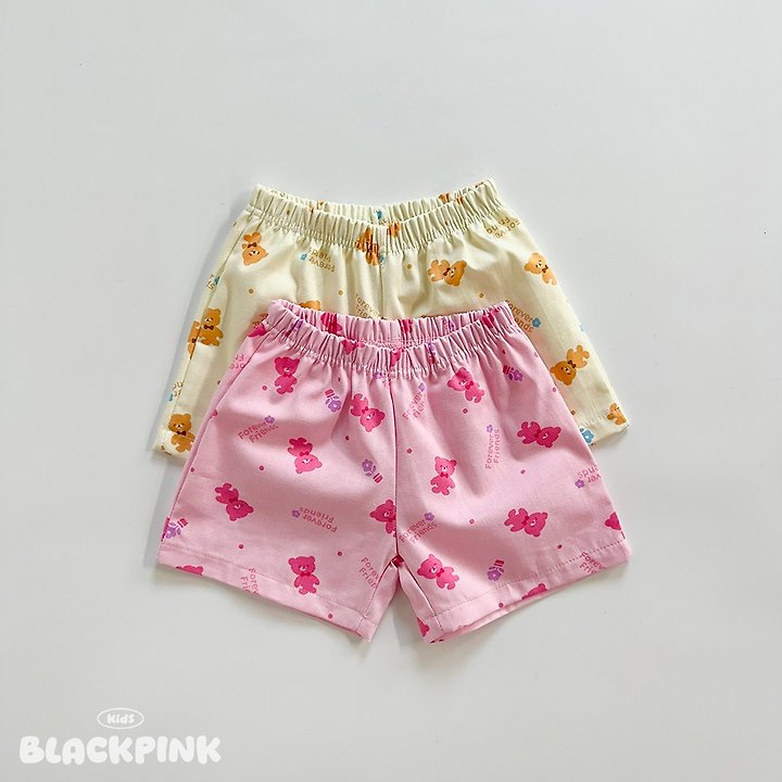 Black Pink - Korean Children Fashion - #Kfashion4kids - Cotton Candy Bear Shorts